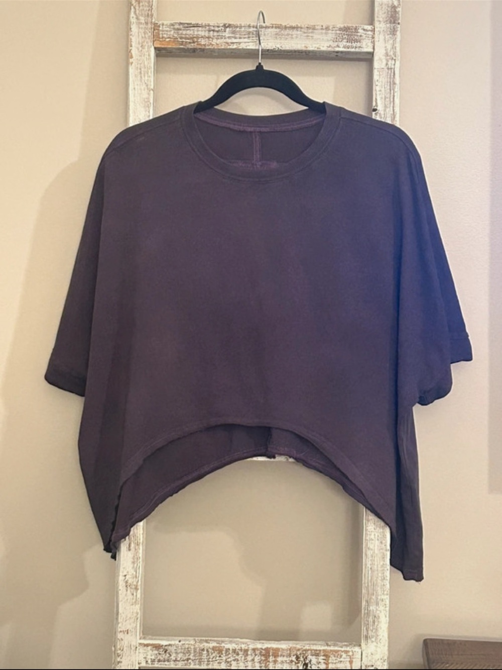 Women's Washed Cropped Boxy Tee - Purple